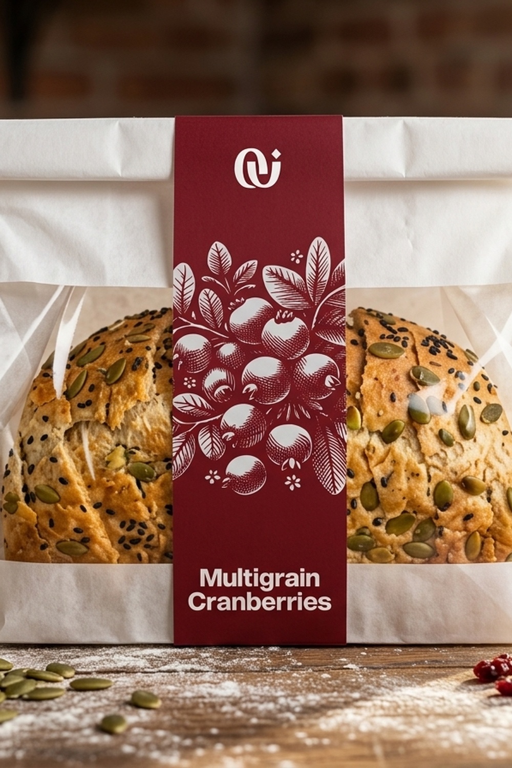 Ovenly Bakery Micro-Perforated Window Pouch with Multigrain Cranberry Loaf